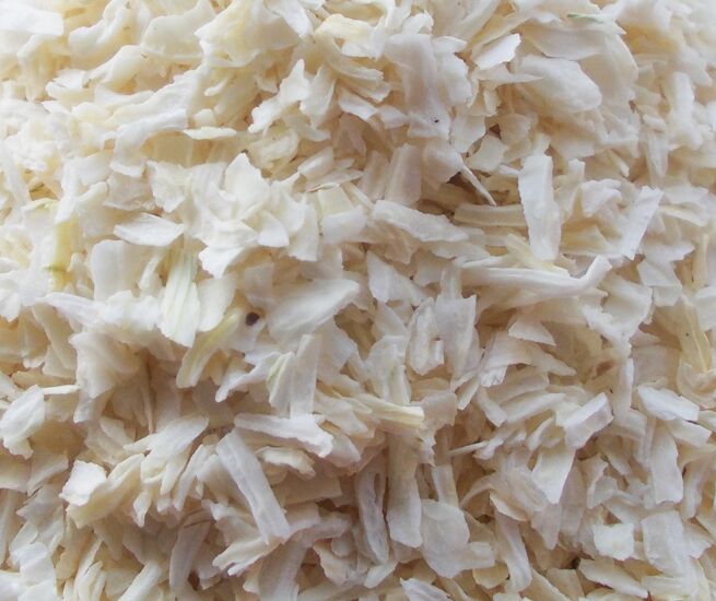 Organic Dehydrated White Onion Chopped, Packaging Type : Gunny Bags, Jute Bags