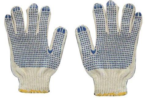 Cotton Dotted Safety Hand Gloves, Size : Free size