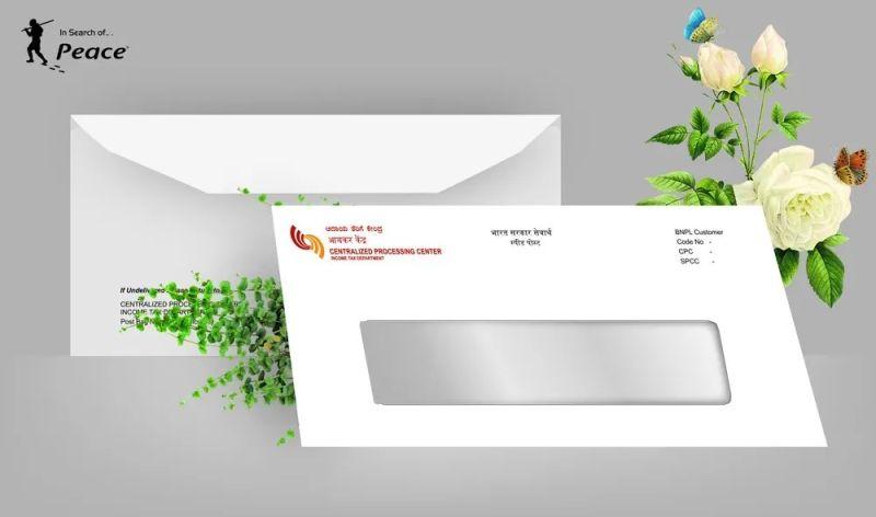 White Peace Paper Window Envelopes, for Official Work
