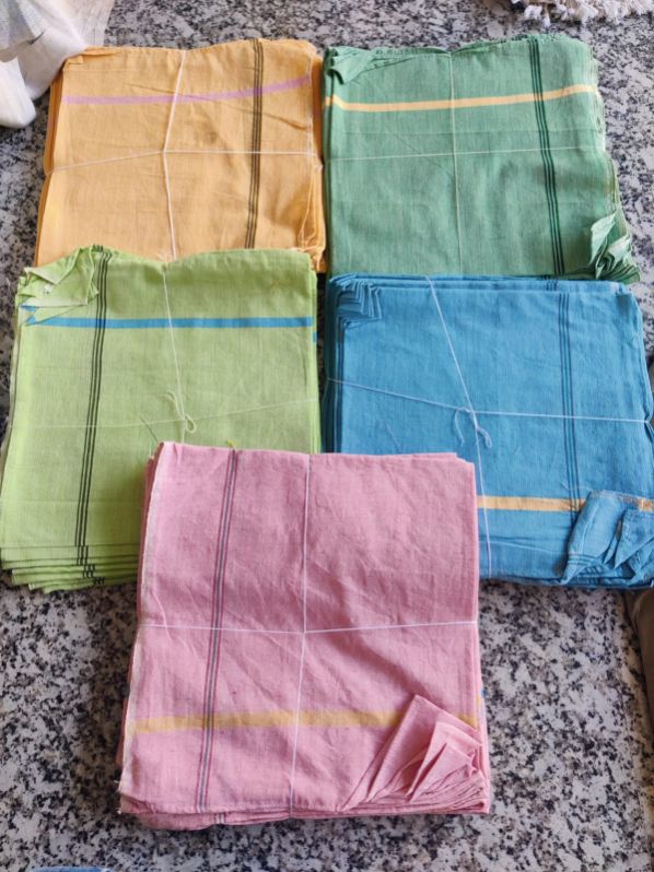 Plain Pure Cotton Coloured Khadi Rumal, Size : 18x18, 21x21 25x25