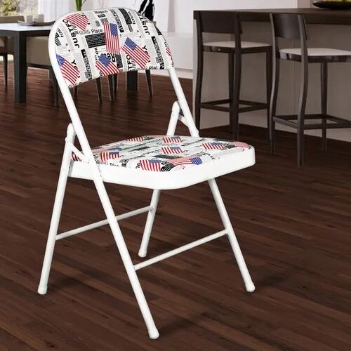 Iron Designer Foldable Chairs, Color : Black