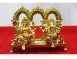 Brass Laxmi Ganesh Statue, Color : Golden