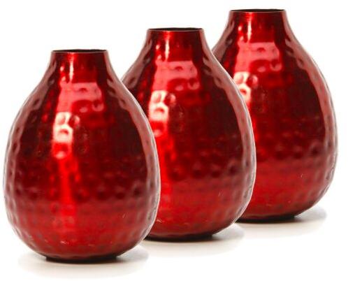 Aluminum Red Vase