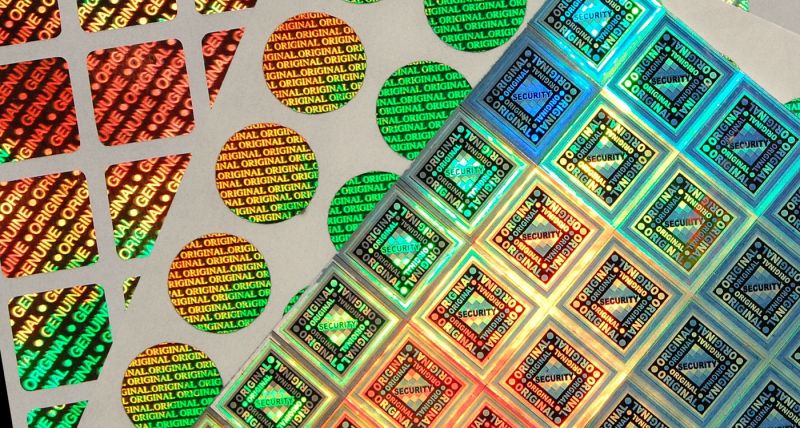 Rectangular Printed Stock Holograms, for Shipping Labels