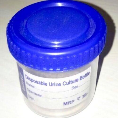 Cylindrical Urine Culture Bottle, Color : Transparent
