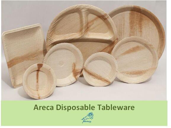 Areca Leaf Disposable Plate Bowl Ecofriendly Tableware Cutlery