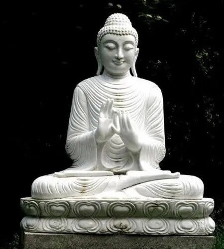 Marble Buddha Statue, Size : 38.6 x 28.6 x 8 inch