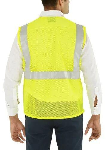 Without Sleeves Polyester Safety Jacket, for Traffic Control, Pattern : Plain