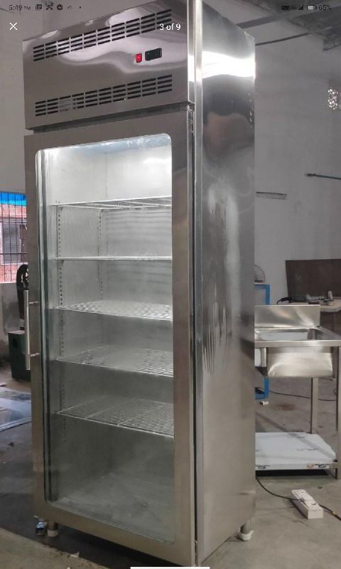 Vertical Glass Door Refrigerator, Color : Silver