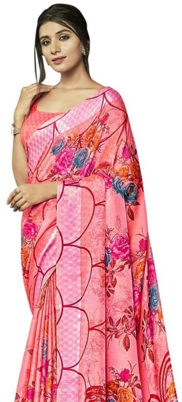 Jute Printed saree, Saree Length : 5.55 Mtr