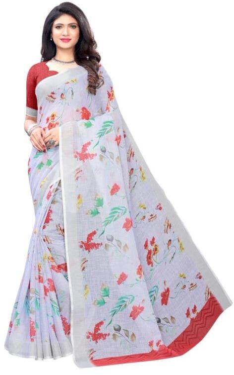 Linen Casual saree, Saree Length : 5.50 Mtr