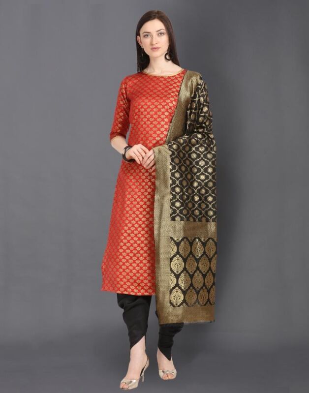 Poly Silk Jacquard Unstitched Salwar Suit