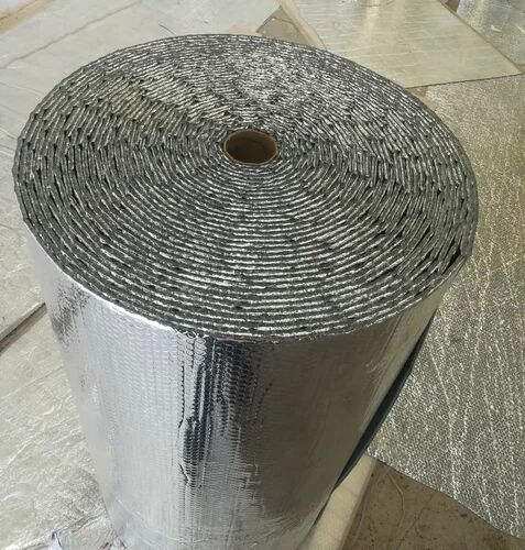 Silver Aluminium foil polythene Roof Heat Insulation Materials, Size : Width 1200mm