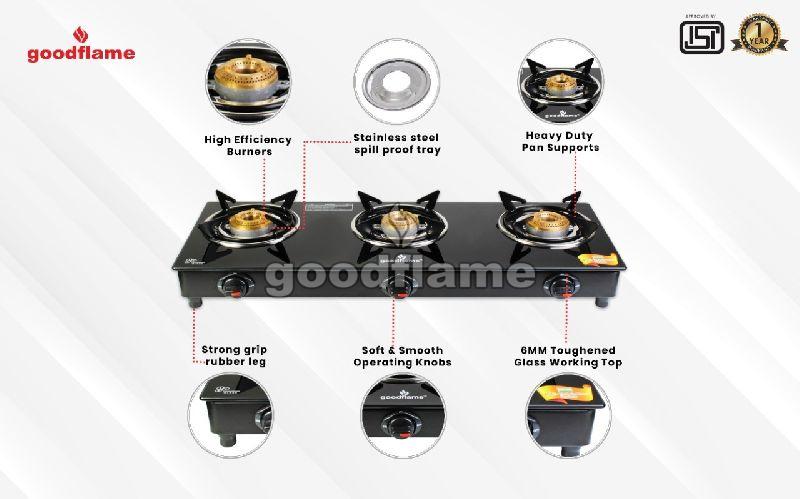 GOODFLAME gas stoves, Color : Black