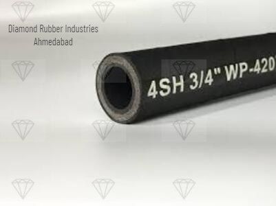 High Round MS SAE 4SH Hydraulic Hose, Color : Black