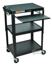 Adjustable Height Compact Steel Computer Cart