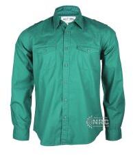 Green Plain Long Sleeve Shirt