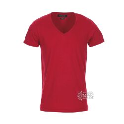 Vintage Red V Neck T shirt