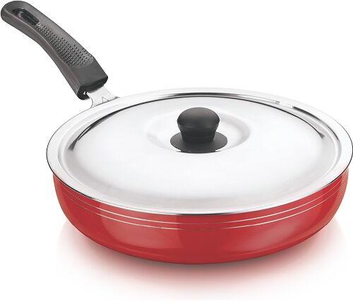 VERONICA Aluminium Frying Pan, Color : Red Black