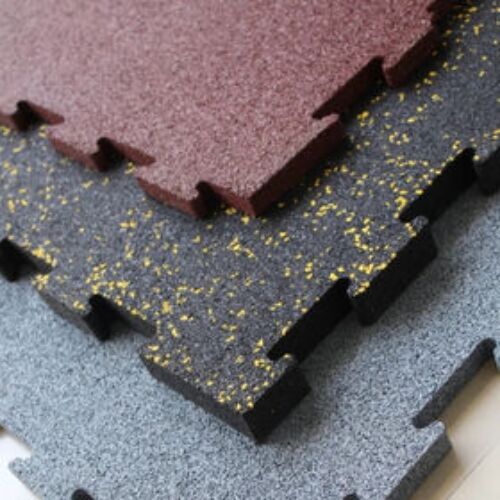 Square Interlocking Rubber Tile, Color : Maroon, Black, Gray