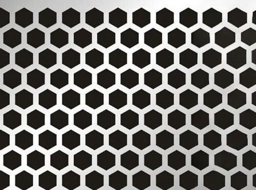 Coated Stainless Steel Hexagonal Hole Perforated Sheet, Feature : Corrosion Resistant, Fine Finish, Good Quality