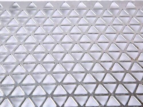 Stainless Steel Triangle Hole Perforated Sheet, Grade : ASTM, BS