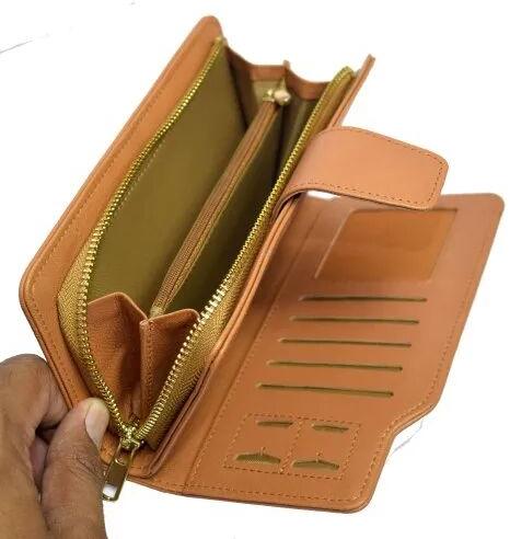 Ladies Leather Wallet, Style : Plain