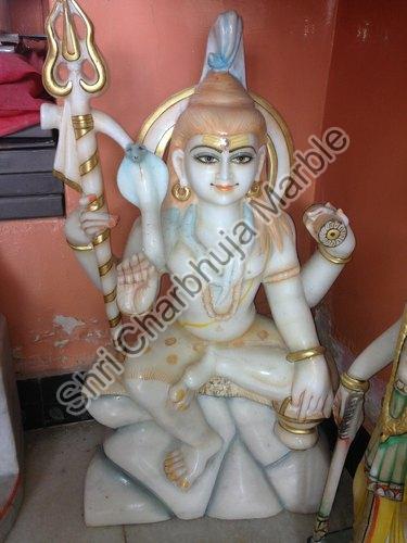 Polished Marble Shiva Statue, For Garden, Home, Office, Shop, Temple, Packaging Type : Carton Box