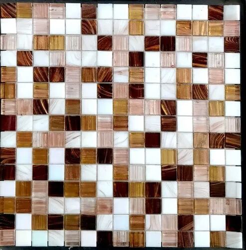 Architectural Mosarcho Brown Glass Mosaic Bathroom Tile