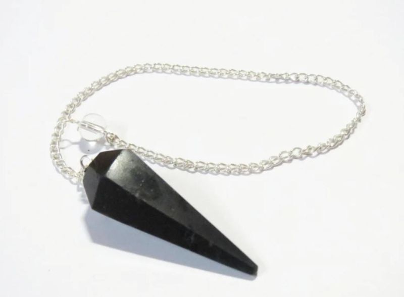 Aart-in-stones Cone Gemstone Black Tourmaline Crystal Pendulum, For Healing, Packaging Type : Bubble Wrap Box