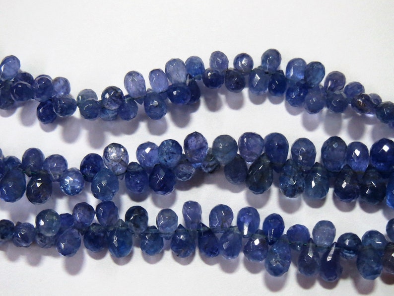 Blue Faceted Tanzanite Teardrop Stone Beads, for Making Jewellery, Gender : Unisex