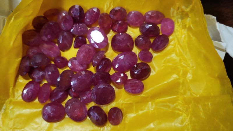 Red Oval Polished Ruby Gemstone, For Jewellery, Size : 0-10mm