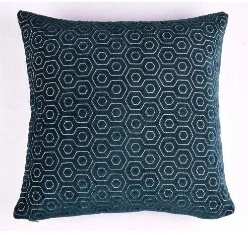 Square Cotton Velvet Cushion Cover, Design : Geometric Stripes