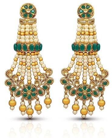 Eindiawholesale Gold Plated Stone Earrings, Occasion : Festivals/Weddings/Party Wear