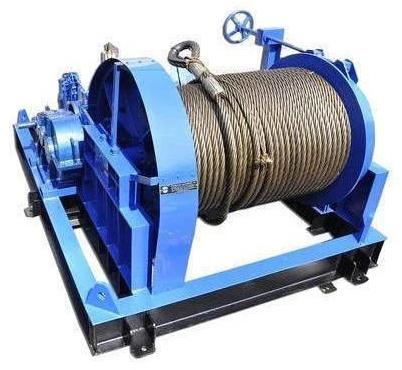 Blue Industrial Winches, for typically horizontally