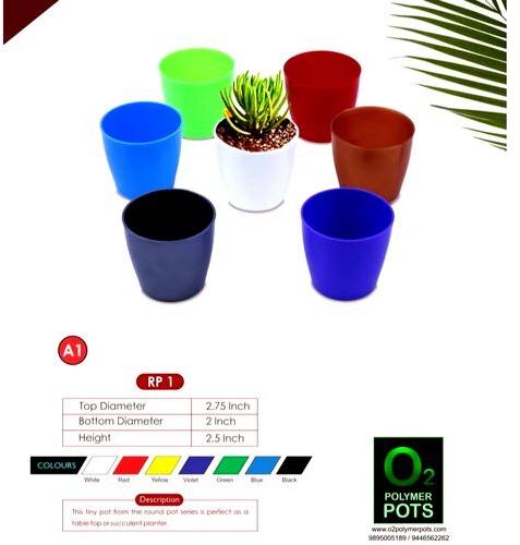 Plastic RP 1 Polymer Pot, for Decoration, Shape : Round