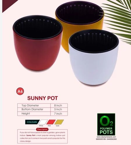 Sunny Polymer Pot, Shape : Shape