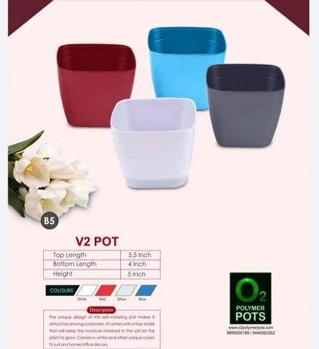 Plastic V2 Square Pot, Size : 4 Inch