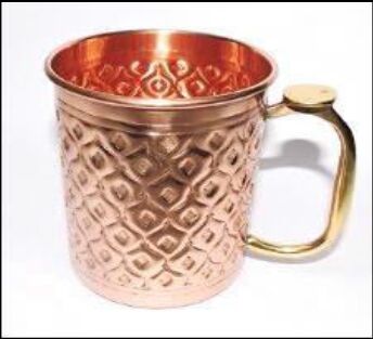 Round Polished Copper Chitai Mugs, for Drinkware, Style : Modern