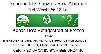 Superedibles Organic Raw Almonds (55.12 Lbs)
