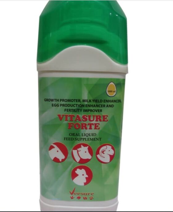 Vitasure Forte, for Animal Feed, Cattle Feed, Horse, Pig, Camel, Sheep, Goat, Poultry Farm, Packaging Type : Bottles