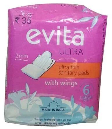 Evita sanitary pad, Packaging Size : 6'S