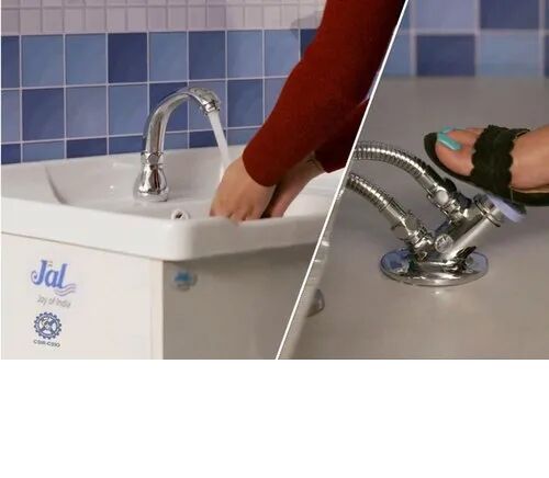 Stainless Steel Foot Operated Tap, Color : Silver