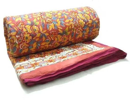 White Jaipuri Printed Cotton Quilts