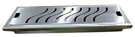 Silver Rectangular Stainless Steel Floor Drain, Size : 12x4inch