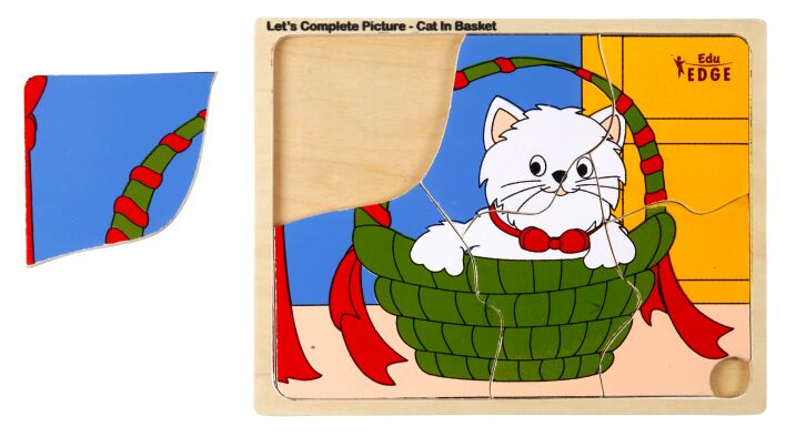 LET\'S COMPLETE PICTURE - BASKET CAT Educational puzzle Toys