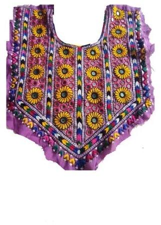 Dhati Handicraft Cotton Embroidery Neck Patch, Embroidery Type : Handmade