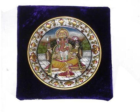 Lord Ganesh Marble Plate