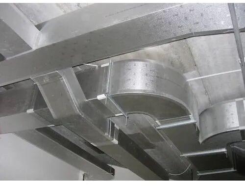 Powder Coated Galvanized Iron Duct, Color : Silver