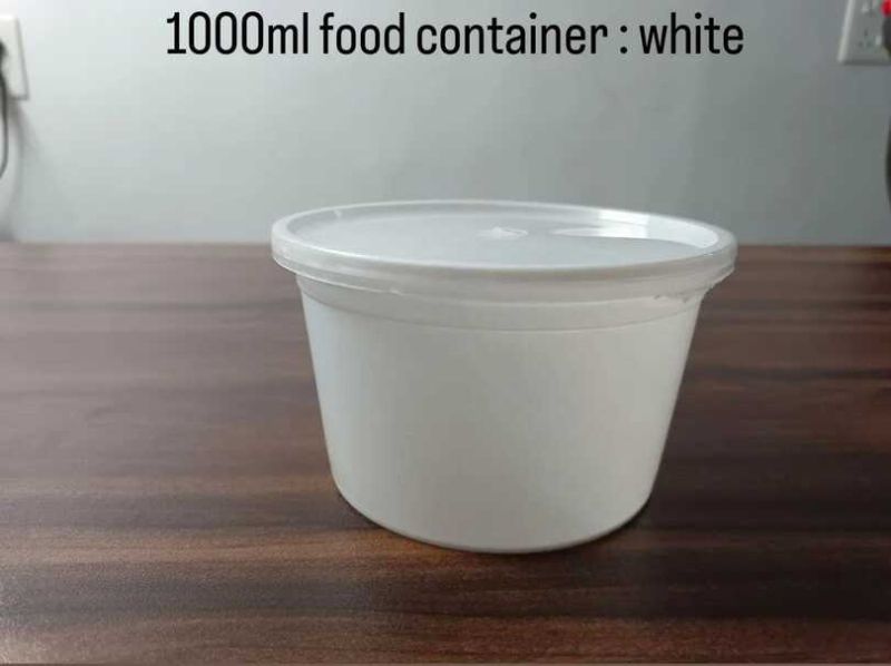 1000 ml White Disposable Plastic Food Container